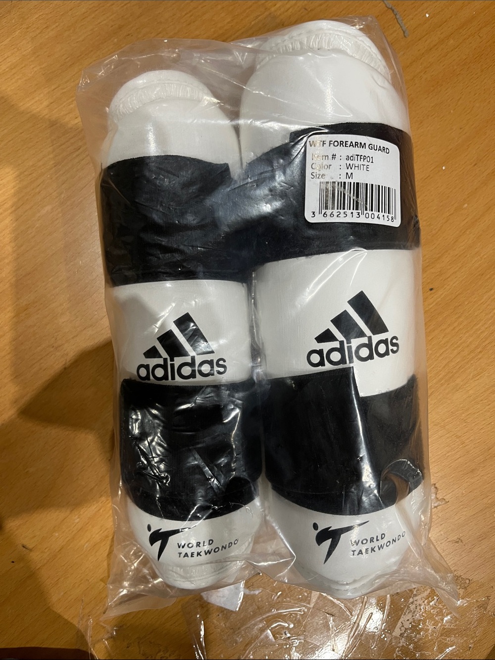 adidas White & Black Taekwondo Forearm Guards
